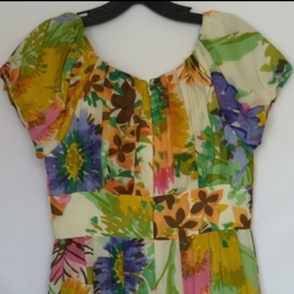 SUZI CHIN for Maggie Boutique | Silk Floral 🌸🏵Dress, Multicolor - Picture 5 of 6